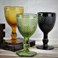 Champagne Glasses Colored Glass Goblet Embossed High Clear Glass Goblets Manufactory